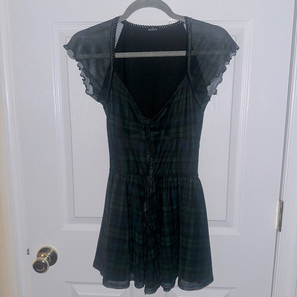UO Tartan Plaid Milly Romper
